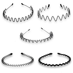 Metal Hair Headband Wave Style Hoop Band Comb Sports Hairband for Men Women
