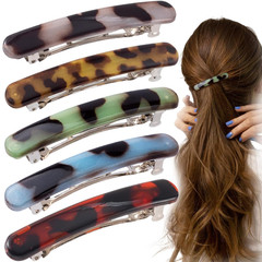 10PCS French Barrette Hair Clips for Women 2.48 Inch Small Tortoise Shell Ha…
