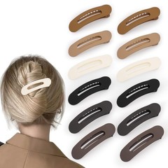 Flat Hair Clips for Women – 12 Pack Matte Non-Slip Flat Claw Clips for Thin H…