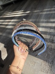 Pack of 7 Headbands Colorful Gems Hair Accessories Blue White Silver Pink And Mo