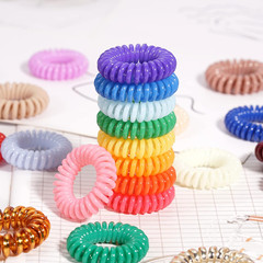 Spiral Hair Ties – 40Pcs Solid Colorful Phone Cord Ponytail Holder Spiral Elasti