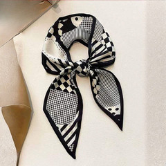 4pcs/set Women’s Headscarf Simple HeadWear Silk Hair Ties Graceful Fashion Scarf