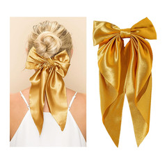 2Pcs Super Big Bow Hair Clips French Style Soild Color Knotted Bowknot Spring Sn