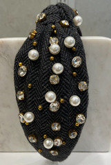 Chunky Headbands Lot 5 Full Rhinestones Clear/ Colored Pearl Lace Accents Bridal