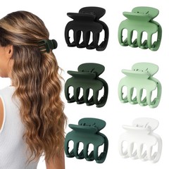 6 PCS Small Hair Claw Clips For Thin Medium Matte NonSlip Accessories Green