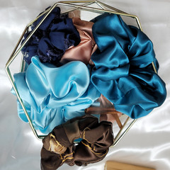 Dark Gray Silk Scrunchie Xl
