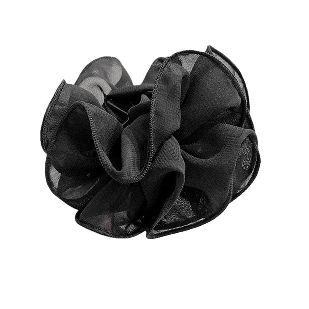 Black Large Chiffon Claw,Clip Hair Bow Size 1 Count (Pack of 1),
