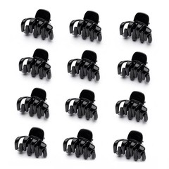 12 Pack Small Hair Claw Clips 1.2 Inch Plastic Hair Clips for Thin Hair No-Slip