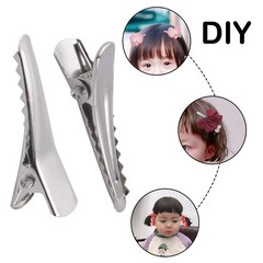 30MM Small Alligator Hair Clips, 100 Pieces Silver Metal Alligator Hair Pins Tee