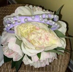 Lilly Pulitzer NEW Cross Layered Headband Lilac Pearls