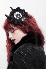 Gothic Hair Clip Bat and Roses Charms Hair Accessory by Devil Fashion