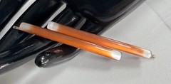Pair (2) Vintage Caramel Brown Lucite Hair Barrettes Bobby Pins Hair Accessory