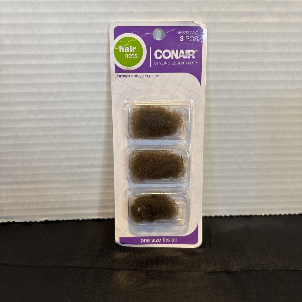 1 Pack of 3: Conair Hold & Hide Brown Hair Nets One Size #55332WG (0C-2002)