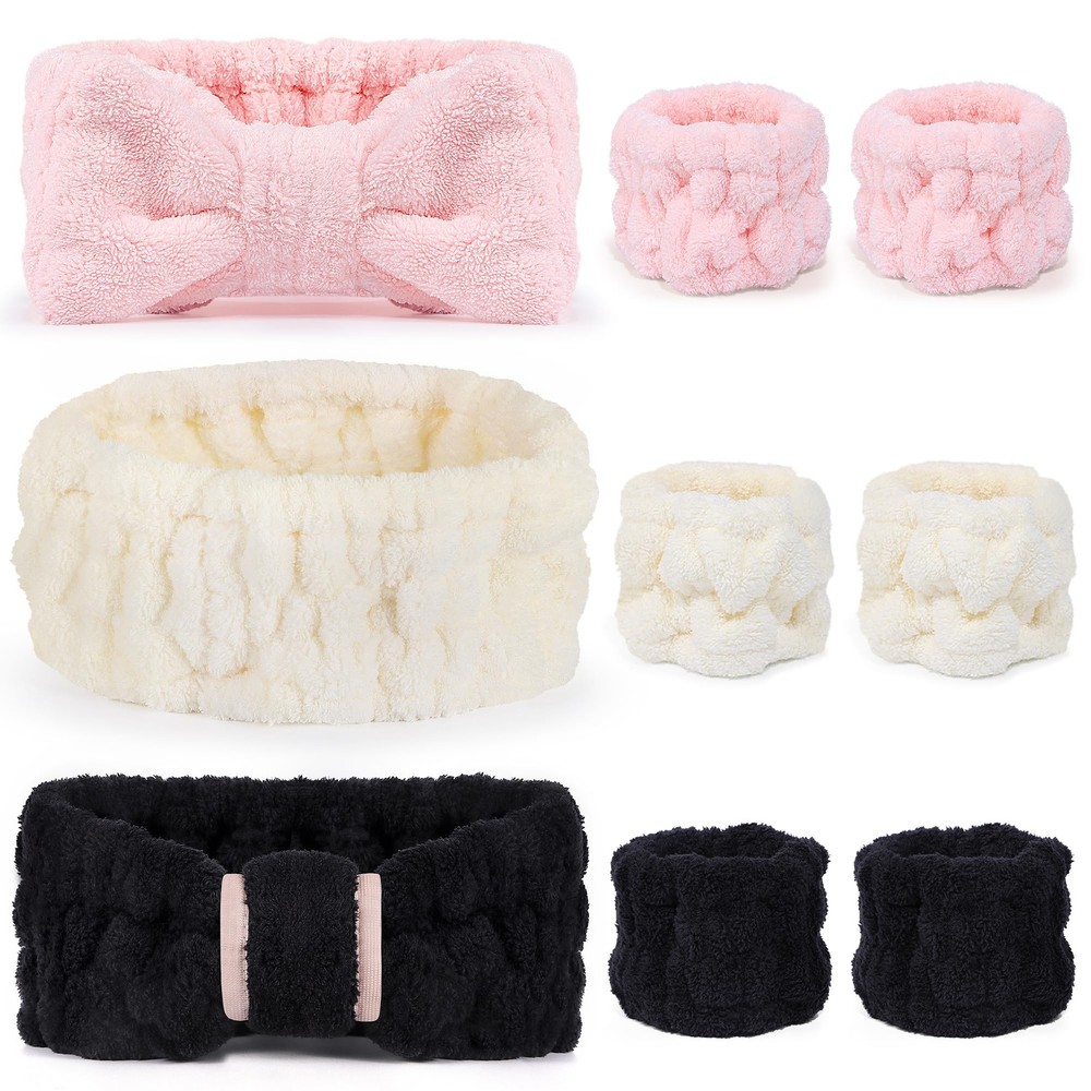 9 Pcs Spa Headband for Washing Face,Skincare Headband and Wristband Set,Women