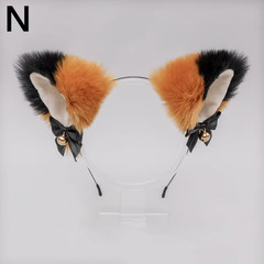Cute Plush Cat Ear Bow Bell Headband Lolita Fox Ear Headdress Women Girl Masquer