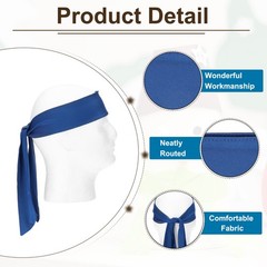 6Pcs Head Ties Headbands Ninja Karate Headband Sports Tie Back Blue