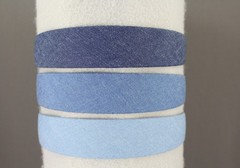 denim 1 1/8″ wide headband textured fabric covered hair band accessory chambray