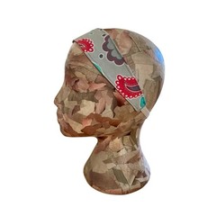 Handmade Reversible Fabric Headband w/ Elastic Back, Multicolor Floral Pattern