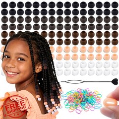 TINKRSTUFF Brown 14mm Silicone Hair Beads 160Pcs