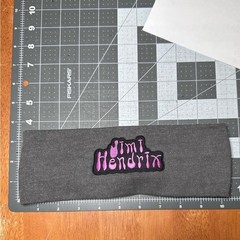 Jimi Hendrix Gray and Pink Headband handmade