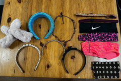 Lot of 12 Mixed Multicolor Headbands Pearls Betsey Johnson Nike Tasha * Flaw
