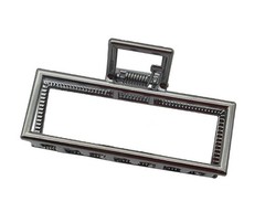 Vintage Metal Hair Claw Jaw Clips Clamp Rectangle, Black
