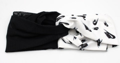 Nike Womens Twist Knot Headband Mixed Mesh White/Black