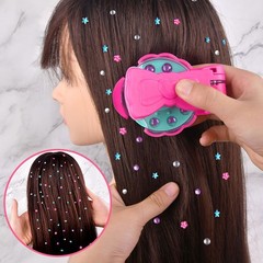 Girls Hair Bedazzler Styling Tool Diamond Sticker Gems Stamper Jewel DIY Toy AE