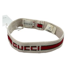 GUCCI Headband Hairband Web Stripe Logo Ivory White Size M 54cm Elastic Italy