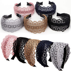 Non-Slip Multicolor Lace Headband Wide-Head Cutout Hard Headbands for Women and