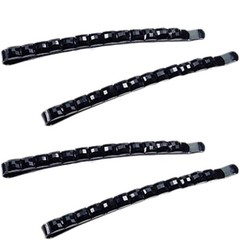 4Pcs Black Rhinestone Barrettes,Crystal Diamond Bobby Pin,Shiny Hair
