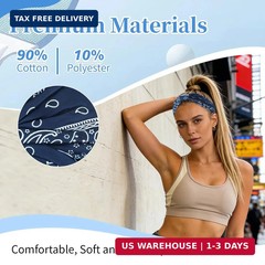 6 Pcs Yoga Workout Headbands for Women Wide Elastic Non Slip Hair Band Wrap New