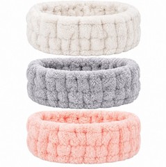 3-Pack Spa Headbands Microfiber Face Wash Makeup Elastic Hairbands for Women