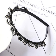 Double Layer Braided Hairbands Plastic Clip Headband Women Punk Pearl Headwear