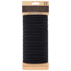Black Hair Ties No Damage Organic Ponytail Holders