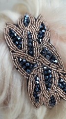 Headband Hair Band Party Bead Elegant Black Silver Business NWOT Sexy Fashion