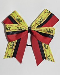 Game Ready Softball Bow Ponytail Holder Multicolor “It’s All About Softball”
