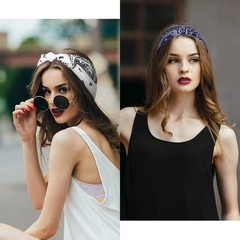 6 Pieces Wide Headbands for Women, Adjustable Bandana Paisley Patterns