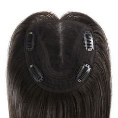 4.5″x5″Hand Tied Parting Line 100%Remy Human Hair Topper Clip in 12″Multi-Colors