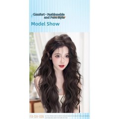 Natural Black Brown V Shaped Water Wave Hair Extensions 45 50 60cm Clip In