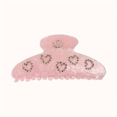 Pink Heart Rhinestone Hair Claw Clips, 1 Count (Pack of 1), Multi