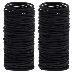 200 Pcs Black Elastics Hair Ties Small Bulk Hair Ties Hair Bands (4Mm)