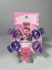 Scunci CONAIR Mini Claw Clips Pink & Purple 6-Count