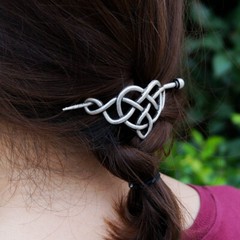 Large Celtic Heart Metal Stick Hair Pin Medieval Jewelry Accessory For Women