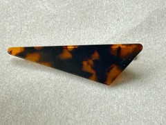 Tortoise Shell Triangle Hair Clip Alligator Clamp Brown Black Gold Tone Women’s