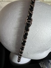 CHANEL 22S Classic Black Leather Gold Chain headband CC logo