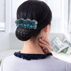 3 Pack Flower Hair Bun Clip Cover Net Snood Barrette 1 Count (Pack of 3)