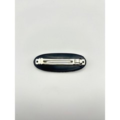 Glossy Black Textured Reptile Metallic Gold Hair Clip Barrette