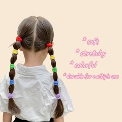 200 Pcs Solid Light Blue Cotton Hair Ties for Women Girls’ Elastics Hair Ties