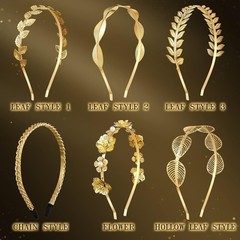 Gold Leaf & Pearl Headbands Set–6 Pcs Greek Goddess Prom Bridal Hair Accessories